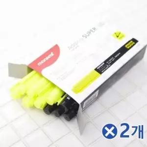[룽스_64]모나미 형광펜 형광라이너펜 노란색12개입x2개