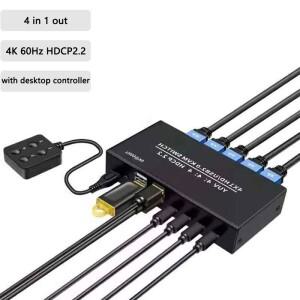 HDMI 호환 스위처 4K 60Hz KVM 4 in 1 out USB HDCP2.2 선택기 PC 공유 모니터 마우스 키보드 포트 4X1