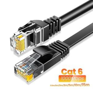 CYANMI Cat 6 이더넷 케이블 50m(165피트) 실외 및 실내 10Gbps 지원 네트워크 플랫 고속 RJ45 인터넷 LAN