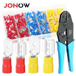 260PCS 6.3mm 스페이드 압착 단자 와이어 커넥터 수 플매트 카펫 러그 및 암 소켓 연결 전기 케이블 절연