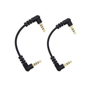 10cm 3.5mm AUX 숏 케이블 남성 스테레오 오디오 90도 2 직각 3/4 극 골드 자동차 MP3/MP4