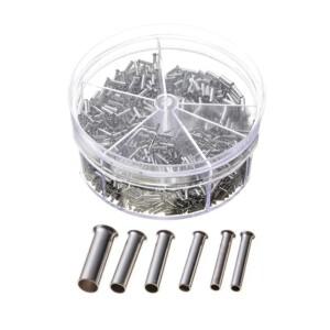 1900pcs 와이어 페룰 키트 전기 커넥터 압착을 위한 비절연 베어 구리 케이블 엔드 슬리브
