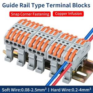 JIINH CMK42A 10Pcs Din 레일 레버 고속 미니 소형 와이어 커넥터 범용 컴팩트 도체 배선 케이블 푸시 인