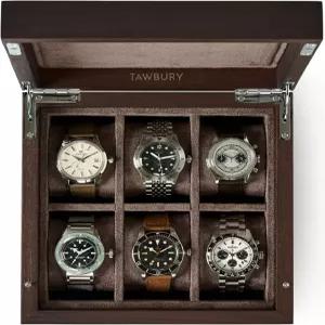 남성용 TAWBURY 나무 시계 상자 6 Watch Box 우드 Case 여성 및 컬렉션 박스 손목 보관 케이스