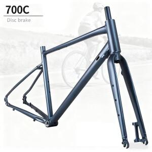 [호환품]자전거 프레임 700C 알루미늄 스틸 디스크 브레이크 오프로드 MTB 포크 자갈 700x23/25/28/35/38C