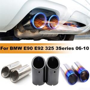 스테인레스 스틸 자동차 배기 리어 호환 머플러 팁 파이프 커버 BMW 호환 F30 E92 E90 3 시리즈 GT 325i 20