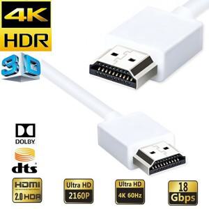 숏 HDMI 케이블 4K 화이트 2.0 (이더넷 ARC CEC 지원) PS5 Xbox 시리즈 X PS4 Pro HDTV용