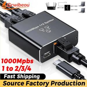1000Mbps RJ45 분배기 1 ~ 2/3/4 이더넷 확장 어댑터 Lan 커넥터 PC 노트북 박스 라우터 용 스위치 커플러