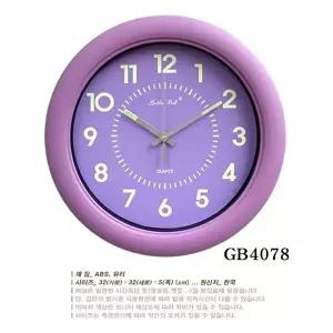 고품질 GB4078 야광 무소음 원형 벽시계 보라 무소음 취침등 스탠드시계 W215A46