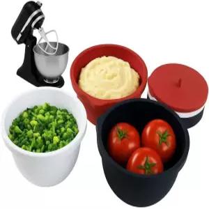 5QT Tlit-Head 스탠드 믹서용 DQUKRQW 실리콘 볼 라이너 뚜껑이 있는 3개 세트 - 무취 두꺼움 내열 및