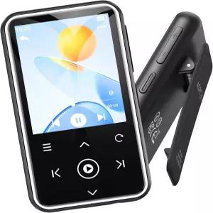 클립이 있는 AGPTEK 64GB MP3 플레이어 FM 라디오가 1.8인치 블루투스 5.3 음악 스포츠 러닝용 음성 녹음기