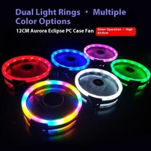 120mm PC 케이스 팬 쿨러 조절 가능한 진동 방지 고무 LED 컴퓨터 쿨링 12V 무소음