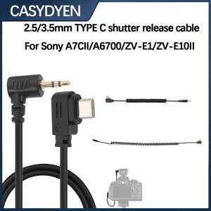 소니호환 A7C II 릴리스 셔터 케이블 A6700/ZV-E1/ZV-E10 II(타입 C-2.5mm/3.5mm) 연결 제어