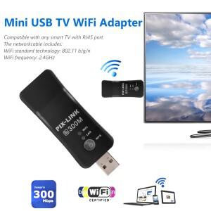 [호환품]범용 USB TV 와이파이 동글 어댑터 300Mbps 무선 네트워크 카드 RJ45 WPS 리피터 삼성 호환 LG호환