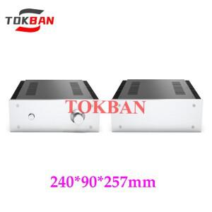 Tokban 오디오 2409 알루미늄 클래스 A 파워 앰프 섀시 인클로저 방열판 포함 DIY 케이스 쉘 240x90x257mm