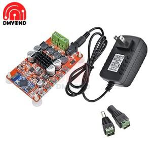 TDA7492P 블루투스 4.0 전력 증폭기 보드 모듈 2x50w 빨간색 + 12V 2A 전원 어댑터 미국 플러그 TV 변환 1