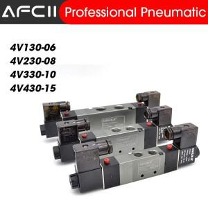 공압 5 웨이 센터 클로즈 에어 솔레노이드 밸브 블록 매니폴드 플레이트 피팅 DC24V 12V AC110V 220V 4V130