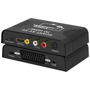 Scart to HDMI 컨버터 Wii DVD HDTV용 RCA AV CVBS 컴포지트 R/L 오디오 in out 3 1