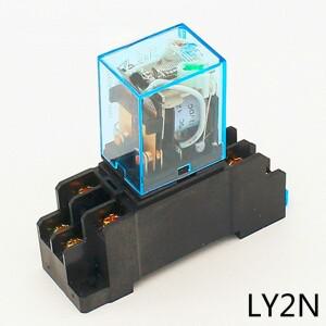 10A dpdt 릴레이 12VDC 110VAC 220VAC LY2N 범용 전원 릴레이베이스 소켓 8핀 스위치