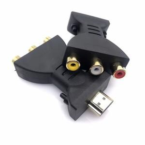 HDMI to AV 금도금 호환 남성 - 3 RGB RCA 비디오 오디오 어댑터 HDMI2AV 컴포넌트 컨버터 커넥터 (HDTV DV
