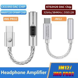 디지털 오디오 어댑터 타입-C to 3.5mm 컨버터 HIFI 사운드 DAC 칩 헤드폰 앰프 폰 PC 케이블 JM12 JM6 PRO