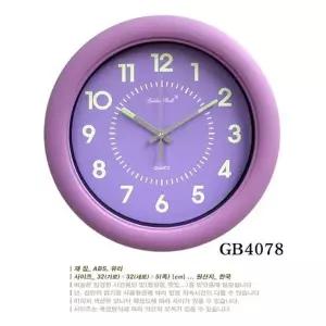고품질 GB4078 야광 무소음 원형 벽시계 보라 무소음 취침등 스탠드...