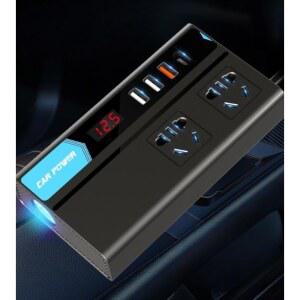 시거잭220V 멀티소켓 자동차 콘센트 변환기 초고속 인버터 이음새 스마트 차량용 플러그