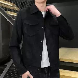 남성 3컬러 스웨이드 베이직 포켓 트러커자켓 IS-DN40