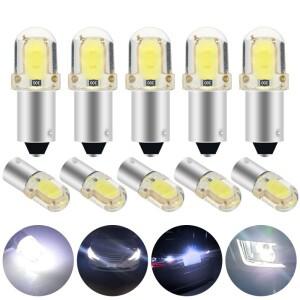 10pcs BA9S T4W H6W W5W 자동차 인테리어 전구 COB 2 SMD 독서 돔 램프 웨지 마커 신호 번호판 라이트 화이
