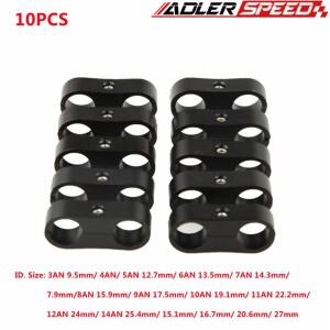 [호환품]10PCS 범용 3AN 6AN 8AN 10AN 빌렛 오일 연료 워터 호스 튜브 분리기 분배기 클램프 알루미늄 라인