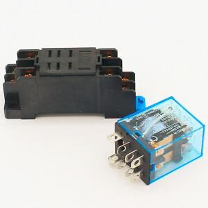 10A dpdt 릴레이 12VDC 110VAC 220VAC LY2N 범용 전원 베이스 소켓 8핀 스위치 포함