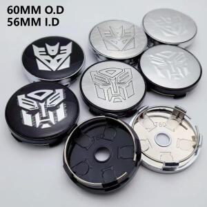 4개 트랜스포머 로고 엠블럼 배지 자동차 휠 센터 캡 60mm 내경 56mm 림 허브 휠캡 커버
