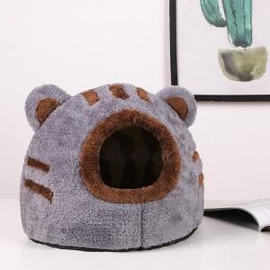 겨울철 깊은 잠을 위한 편안한 고양이 침대, 귀여운 곰 머리 모양의 둥지, 애완동물 텐트, 아늑한 동굴,