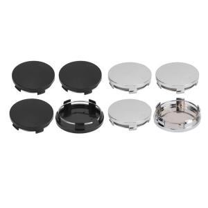4pcs 60mm ABS 휠 허브 센터 캡 - 자동차/트럭용 범용 스냅인 커버 낙하 방지 자외선 방지블랙/실버
