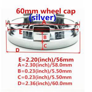4개 56mm 자동차 휠 허브 엠블럼 센터 캡 배지 커버 스티커 데칼   부착용