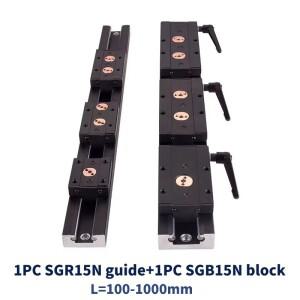 블랙 내장 이중 축 선형 가이드 레일 알루미늄 롤러 베어링 산업용 트랙 SGR15N 3/4/5 휠 슬라이더