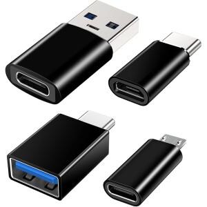 4팩 USB3.0 타입 C 여성형 USB 남성형 어댑터 OTG 마이크로 변환 커넥터 노트북/스마트 호환폰용
