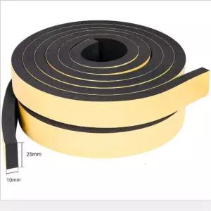 10M 자체 접착식 고무 단열 가스켓 충돌 스트리핑 테이프 도어 스폰지 웨더 스트립 방지 2mm x 10mm x 10m