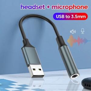 USB-3.5mm 잭 오디오 어댑터 케이블 USB-Aux USB 외장 사운드 카드 헤드폰 마이크 PC 노트북용