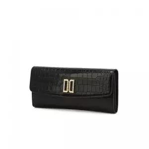 DAKS WOMENS ACCESSORIES 블랙 DD로고 소가죽 장지갑_DCWA6E297BK