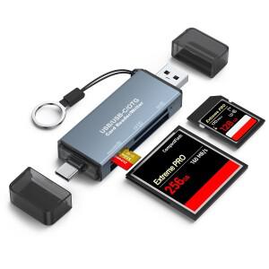 CF 카드 리더기 3-in-1 SD 메모리 MicroSD SLR 카메라 TypeC 이중  OTG 6in1 U 디스크 하드 전송 및 확장