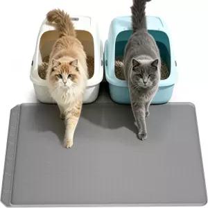 SKERTS 실리콘 고양이 깔때기 매트 벌집 웨이브 패턴이 있는 34인치 x22인치 대형 방수 미끄럼 방지가