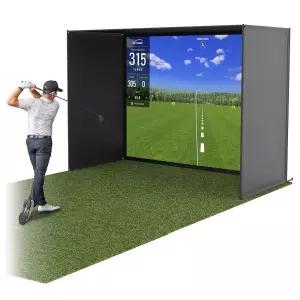 GoSports 3 x 2.4m(10 x 8피트) 골프 시뮬레이터 인클로저 네트 - 프레임 및 HD 임팩트 스크린 키트가 포함