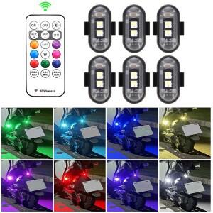 RGB Led 항공기 스트로브 조명 바이크 오토바이 LED 플래시 위치 무선 비행기 헬리콥터 경고등