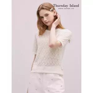 써스데이아일랜드 Thursday Island 레이스 소재 티셔츠 T244MTS236W