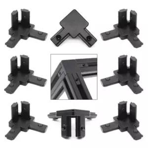 8PCS 검정색 웨이 엔드 브래킷 압출 표준 커넥터 알루미늄 프로파일 시리즈 유럽 앵글 3way Bla 8