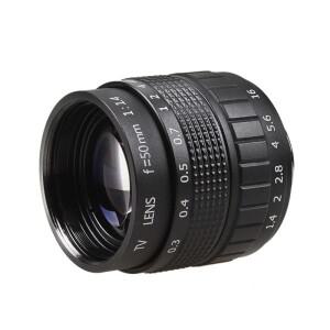 FUJIAN 50mm F/1.4 C 마운트 CCTV 렌즈 + Nikon 1 S2 J5 J4 J3 J2 V2 V3 AW1 용 매크로 링