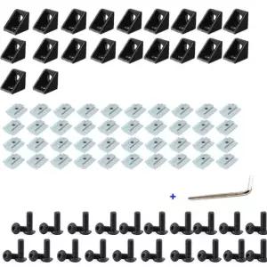 알루미늄 프로파일 커넥터 세트 육각 M5X8MM 브래킷 코너 소켓 20PCS 40PCS Silver Set
