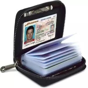 여성용 라헬른 카드 홀더 남성 RFID 스몰 월렛 신용카드 케이스 머니 정리함 20 슬롯 블랙