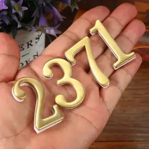 황동 번호 자체 접착 주소 사서함 가정 장식 호텔 스티커 3D No 1 about 5x3cm
